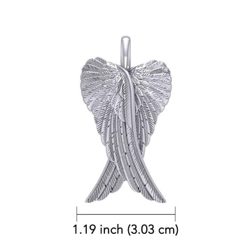 Angel Wings 14K White Gold Pendant WPD2933 - Jewelry